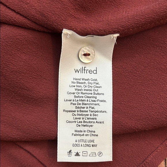 Aritzia Wilfred New Gallery Long Sleeve Button Front Dress in Rustique, Size S - Picture 14 of 14